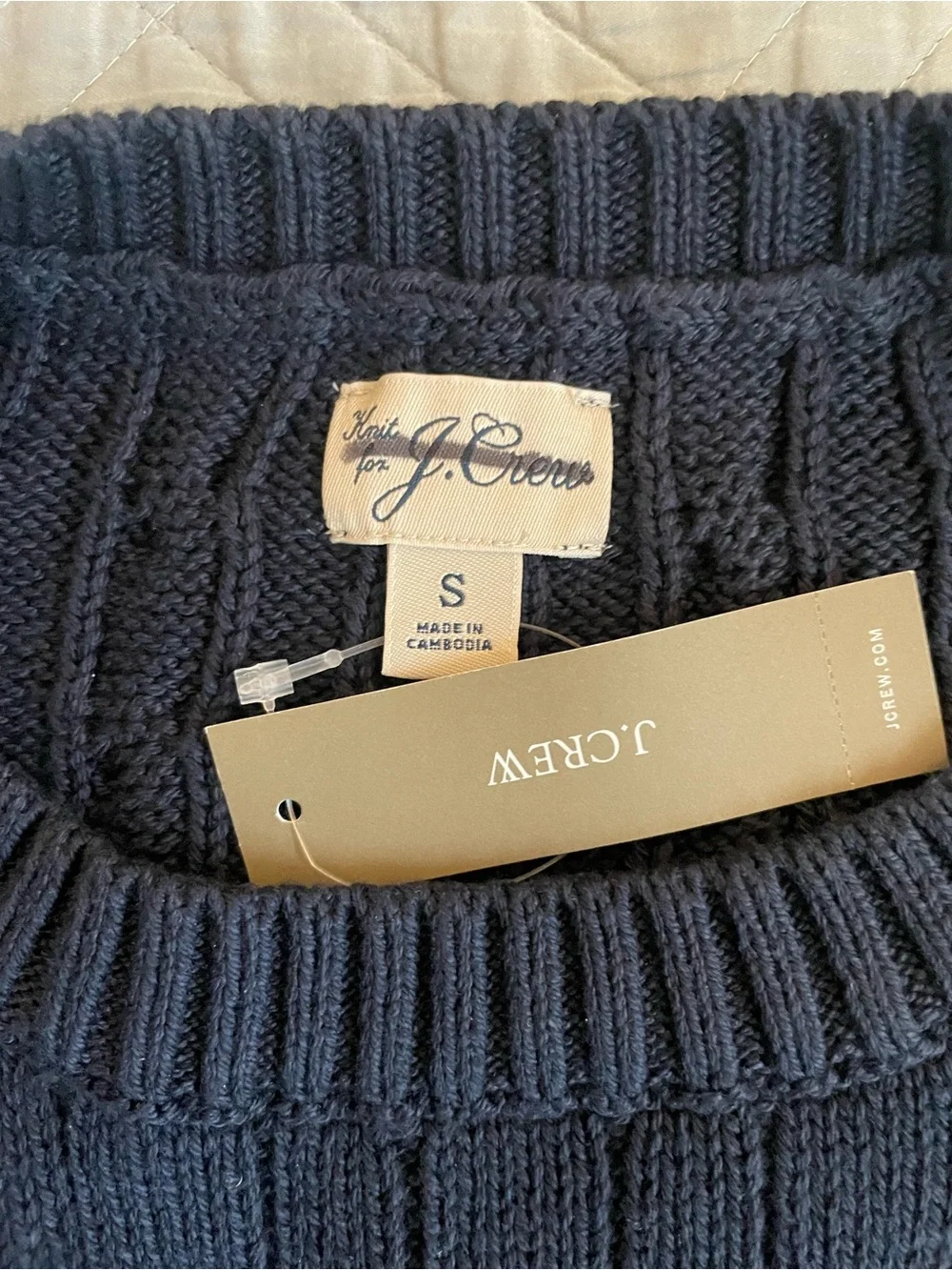 J.Crew Heritage cotton cable-knit sweater in Navy Size S $118 CO474
